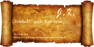 Jobbágyi Karina névjegykártya